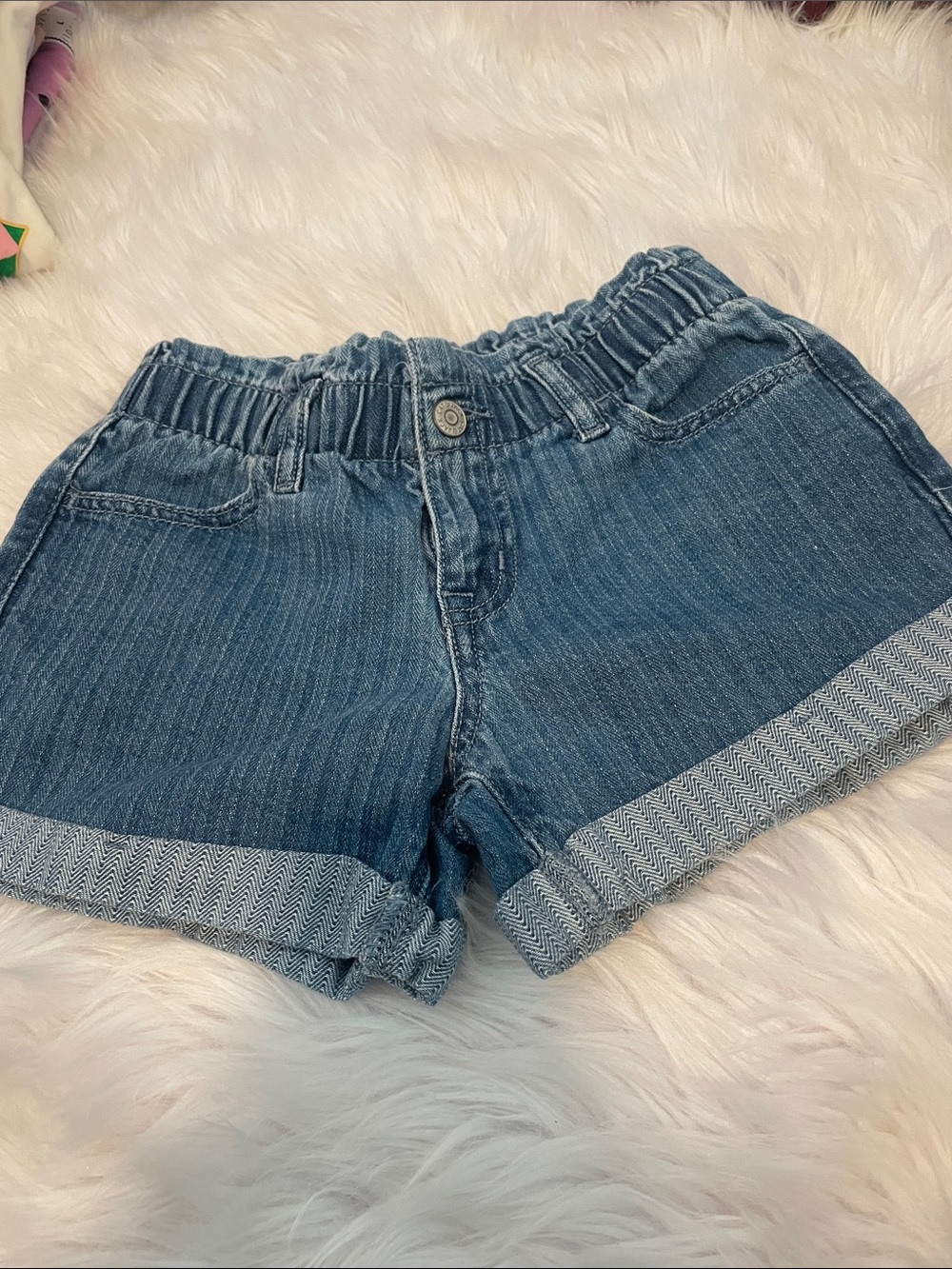 Cat & Jack Blue Denim Roll-Cuff Girls' Shorts